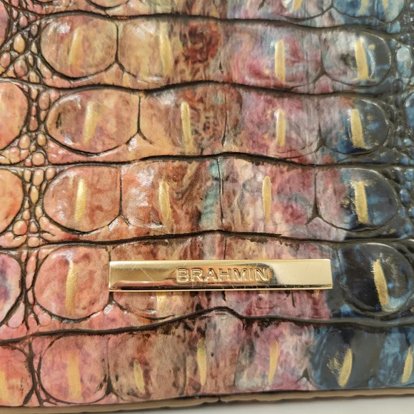 Brahmin Pastel Crocodile-Embossed Shoulder Bag - Picture 2 of 5